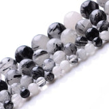 Natural Round Rutilated Quartz Beads 6-14mm for DIY Jewelry Making