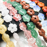 6*14mm Natural Semi-precious Stone Flower DIY Beads for Jewelry Necklace