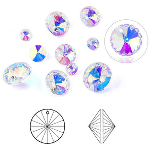6-14mm Rivoli crystal pendant glass beads DIY Jewelry Making