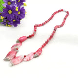 6-14mm Orange Jades Necklace Natural Stone Chalcedony Neck Wear