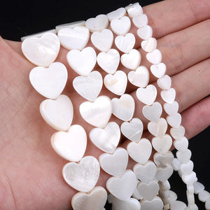 Natural Shell Heart Shape Beads for Jewelry Making DIY