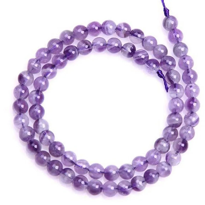 6-16mm Round Mixed Purple Amethysts Beads 15'' DIY Bracelets Women