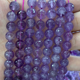 6-18mm Amethyst Stone Beads 15'' Faceted Round DIY Loose Beads