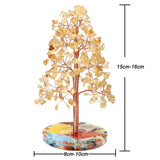 Natural Citrine Crystal Tree Agate Base Lucky Money Tree Feng Shui Decoration