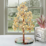 Natural Citrine Crystal Tree Agate Base Lucky Money Tree Feng Shui Decoration