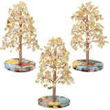 Natural Citrine Crystal Tree Agate Base Lucky Money Tree Feng Shui Decoration
