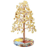Natural Citrine Crystal Tree Agate Base Lucky Money Tree Feng Shui Decoration