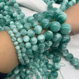 6-20mm Green Angelite Stone Beads 15?? Round DIY Loose Beads