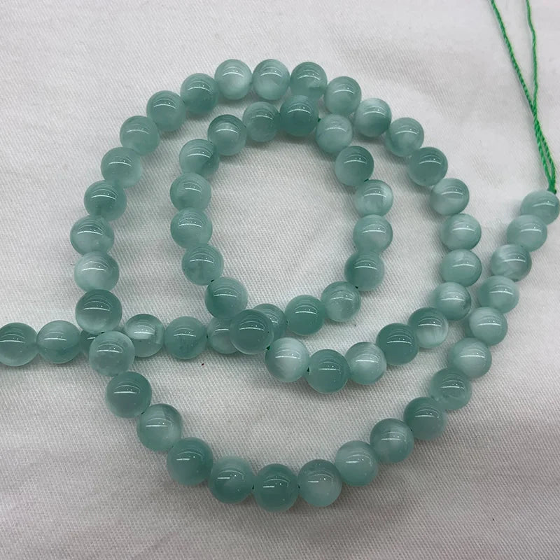 6-20mm Green Angelite Stone Beads 15?? Round DIY Loose Beads