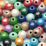Round Ball Mixed Wooden Beads for Jewelry Making DIY
