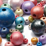 Round Ball Mixed Wooden Beads for Jewelry Making DIY