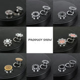 6-25mm Ear Tunnels Stainless Steel Plugs & Tunnels Colorful Stone Ear Plugs