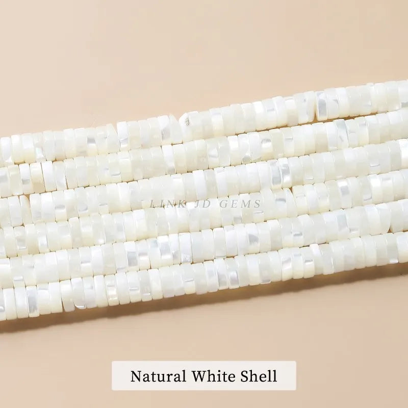 6*2mm Natural Shell Beads Cylindrical Flat Spacer Colorful Dyed Bead