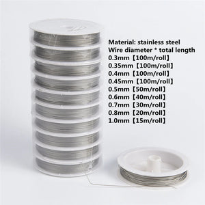 Stainless Steel Beaded Wire Tiger Tail for Jewelry Making