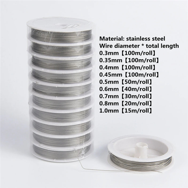 Stainless Steel Beaded Wire Tiger Tail for Jewelry Making