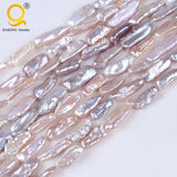 Natural AA Biwa Keshi Freshwater Pearl 6*30mm DIY Jewelry Making