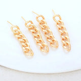 35MM 14K Plated Brass Chains Stud Earrings DIY Jewelry Finding Accessories