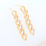 35MM 14K Plated Brass Chains Stud Earrings DIY Jewelry Finding Accessories