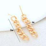 35MM 14K Plated Brass Chains Stud Earrings DIY Jewelry Finding Accessories