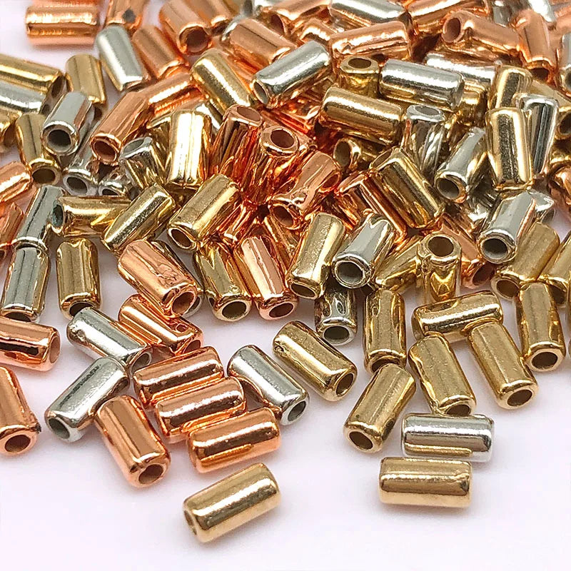 6*3mm Tube Beads Spacer CCB Beads Silver for Jewelry Making