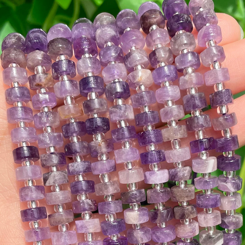 6mm Amethyst Rondelle Beads for Jewelry Making