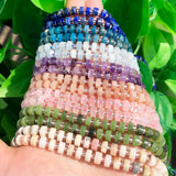 6*4mm Sunstone Amazonite Aquamarine Quartz Beads DIY Bracelet 7.5in