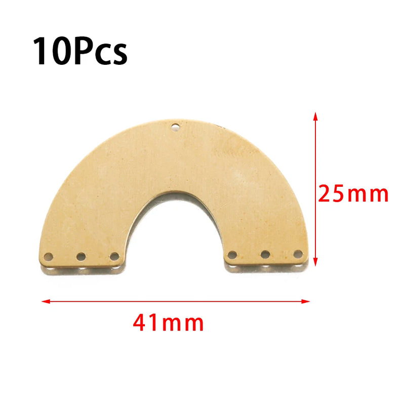 Brass Arch Connectors Half Moon Rainbow Charms for DIY Earrings