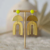 Brass Arch Connectors Half Moon Rainbow Charms for DIY Earrings