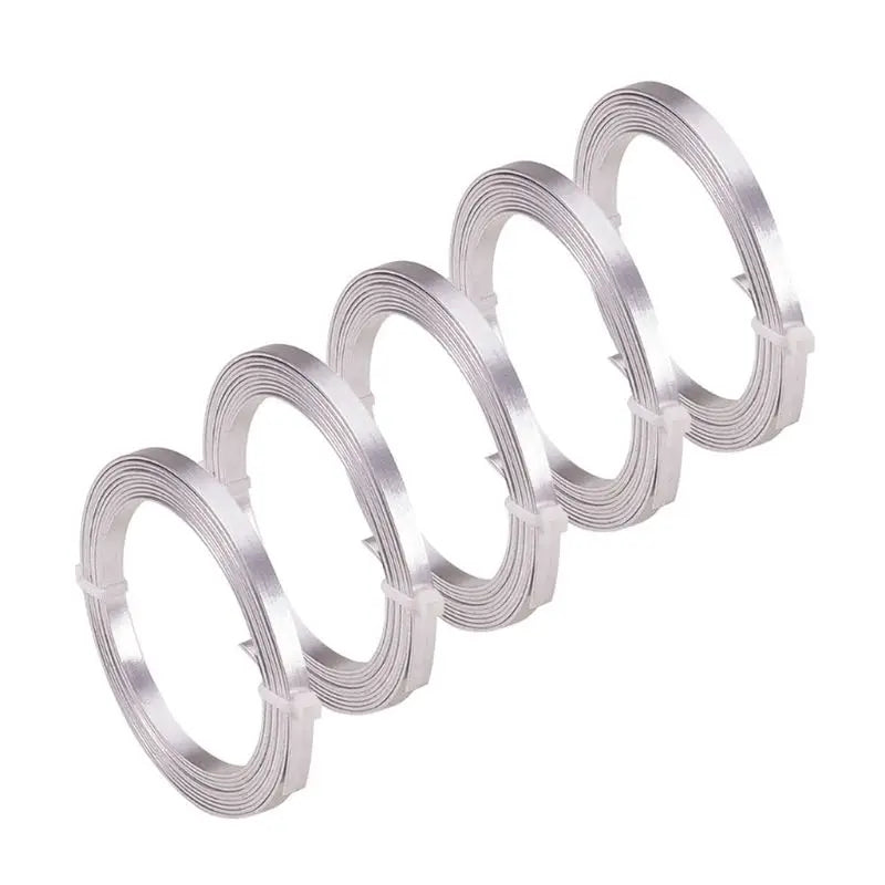 6.56ft 5mm Wide Silver Flat Craft Aluminum Wire for Jewelry Making
