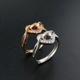 6.5MM Round Bezel Heart Shape Rose Plated 925 Sterling Silver Prong Ring Setting