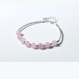 6.5mm Rose Quartz Stone Bangle Cuff Bracelet