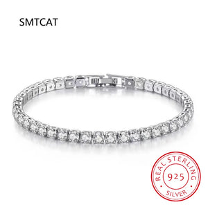 6.5mm D Moissanite Diamond Tennis Bracelet 24-29cttw 925 Sterling Silver