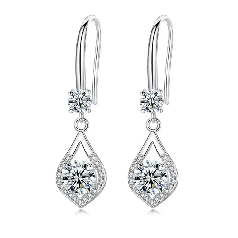 6.5mm&8mm D Moissanite Earrings 925 Sterling Silver Jewelry For Women