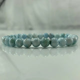 6.5mm Natural Larimar Beads Bracelet Round DIY Bangle for Women Men