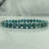 6.5mm Natural Larimar Beads Bracelet Round DIY Bangle for Women Men