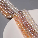 6-6.5mm Natural Purple Champagne Freshwater Pearls Beads Loose Real Pearl Bead