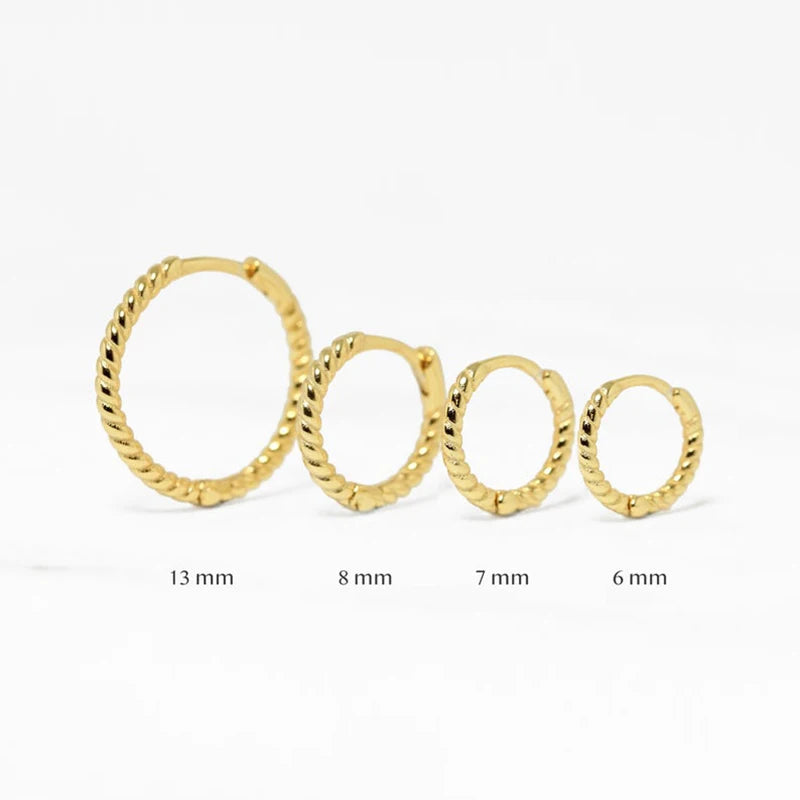 Classic Circle Hoop Earrings 925 Sterling Silver Round Earring Men Women