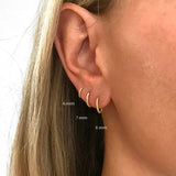 Classic Circle Hoop Earrings 925 Sterling Silver Round Earring Men Women