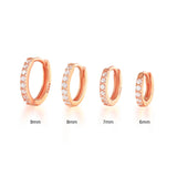 925 Sterling Silver CZ Huggie Hoop Earrings for Women