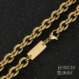 Square Chain Necklace Stainless Steel Polished O-Chain Link