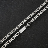 Square Chain Necklace Stainless Steel Polished O-Chain Link
