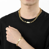 Square Chain Necklace Stainless Steel Polished O-Chain Link