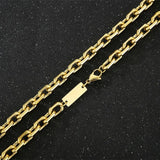 Square Chain Necklace Stainless Steel Polished O-Chain Link
