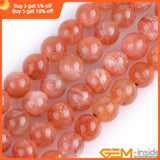 Sunstone Round Natural Stone Beads 15inch