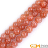 Sunstone Round Natural Stone Beads 15inch