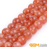 Sunstone Round Natural Stone Beads 15inch