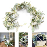 6.7 Ft Lambs Ear Garland - Artificial Succulent Fall Eucalyptus Leaf Garland