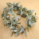 6.7 Ft Lambs Ear Garland - Artificial Succulent Fall Eucalyptus Leaf Garland