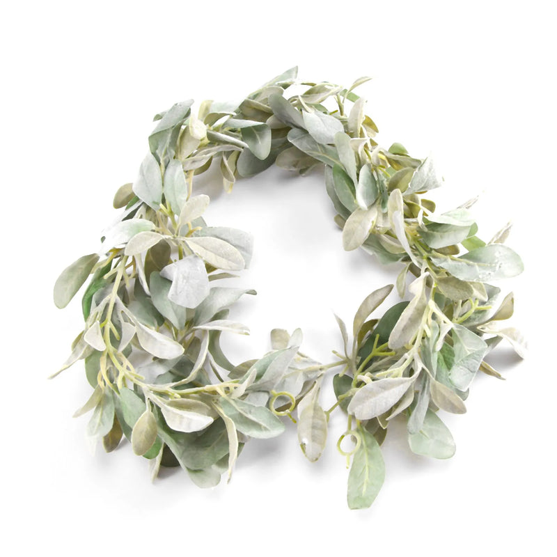 6.7 Ft Lambs Ear Garland - Artificial Succulent Fall Eucalyptus Leaf Garland