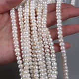 6-7mm Natural Fresh Water Button Pearl with Centre Hole